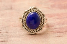 Artie Yellowhorse Genuine Blue Lapis Sterling Silver Ring